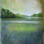 Paysage lagune vert<br />100 x 80 cm Paysage lagune vert